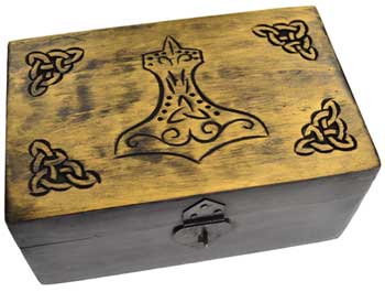 5" x 8" Handcrafted box w Thor's Hammer