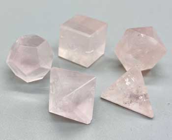 Rose Quartz platonic solids