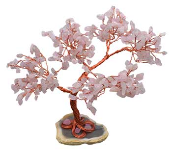 Rose Quartz gemstone tree
