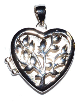 3/4" Tree Heart locket sterling pendant