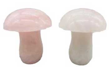 (set of 2) 1 3/4" Mushroom Rose Quartz